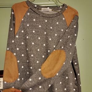 Gray Shirt with White Polka Dots